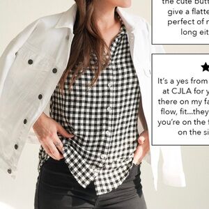 CJLA Paige button down shirt - medium - black and white - new!